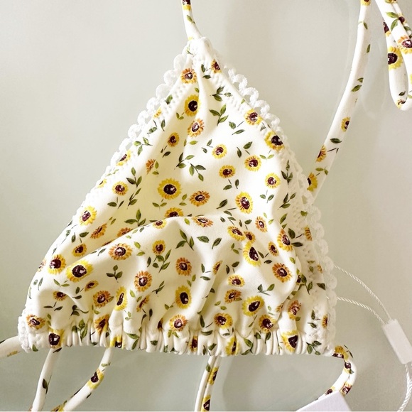 NWT Solid and Striped x Revolve The Parker Bikini Top Sunflower boho Medium - Picture 3 of 7